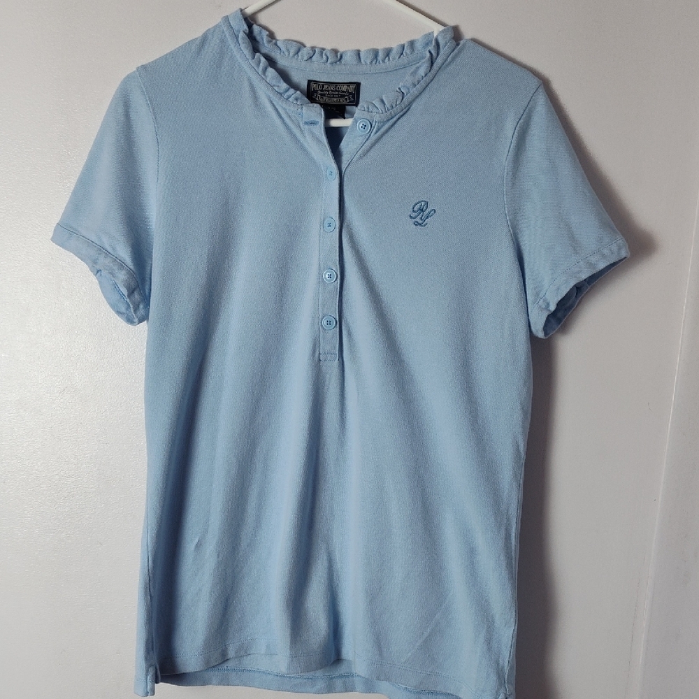 Polo Jean Company Ralph Lauren Manufacturing Women's Blue Large Shirt